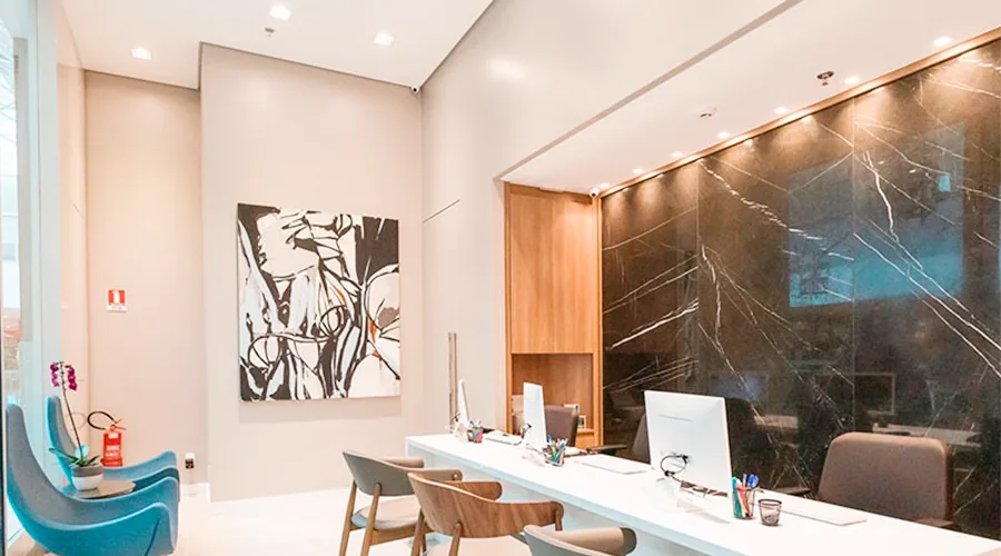 Sala de atendimento da clínica da Dra. Marina Horne
